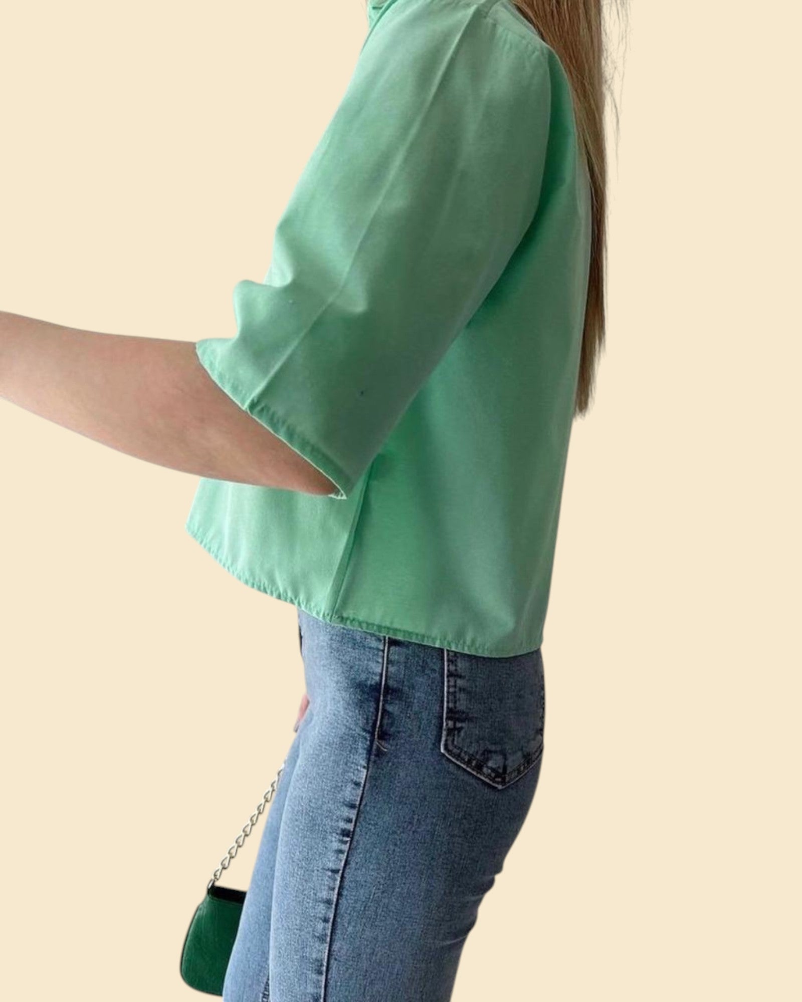 Classic Cropped Button-Up Shirt