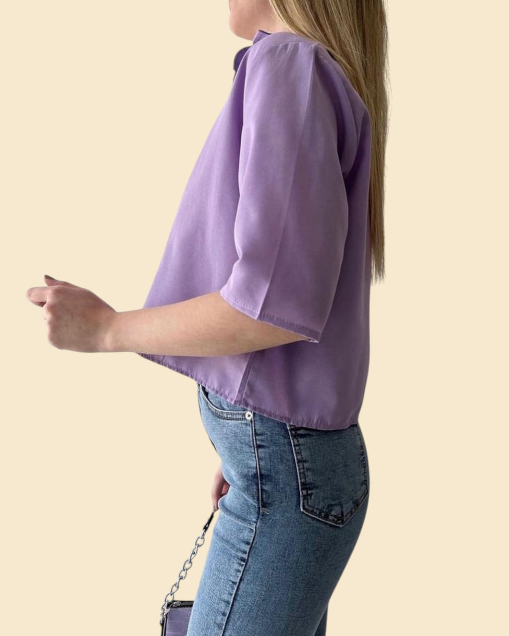 Classic Cropped Button-Up Shirt