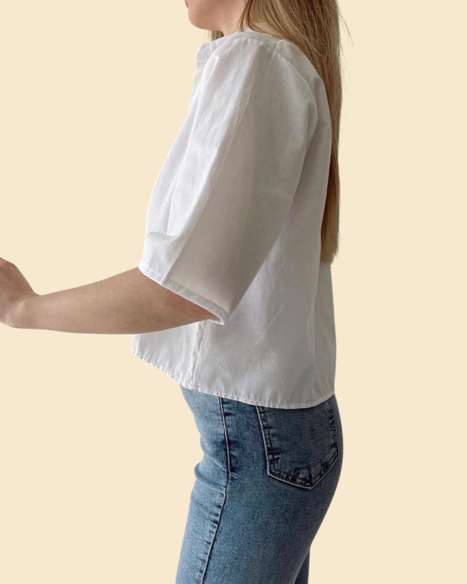Classic Cropped Button-Up Shirt