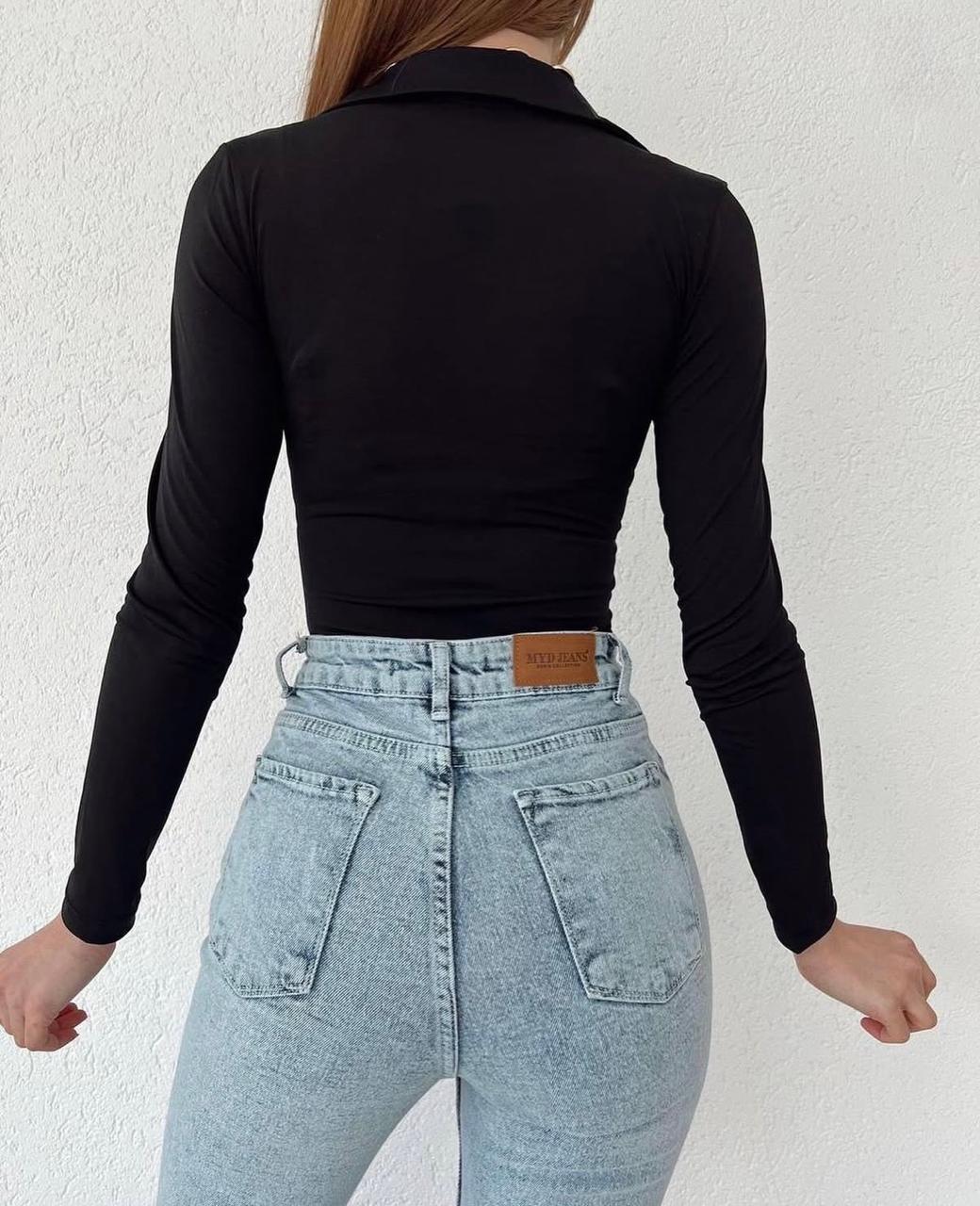 The Deep V-Neck Collard Bodysuit