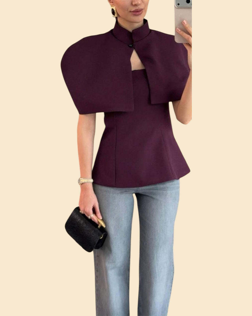 The Sculpted Capelet Blouse