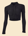 Long Sleeve Hook And Eye Top