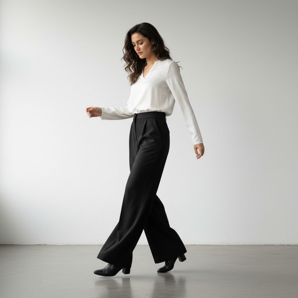 Classic High-Waist Tailored Trousers