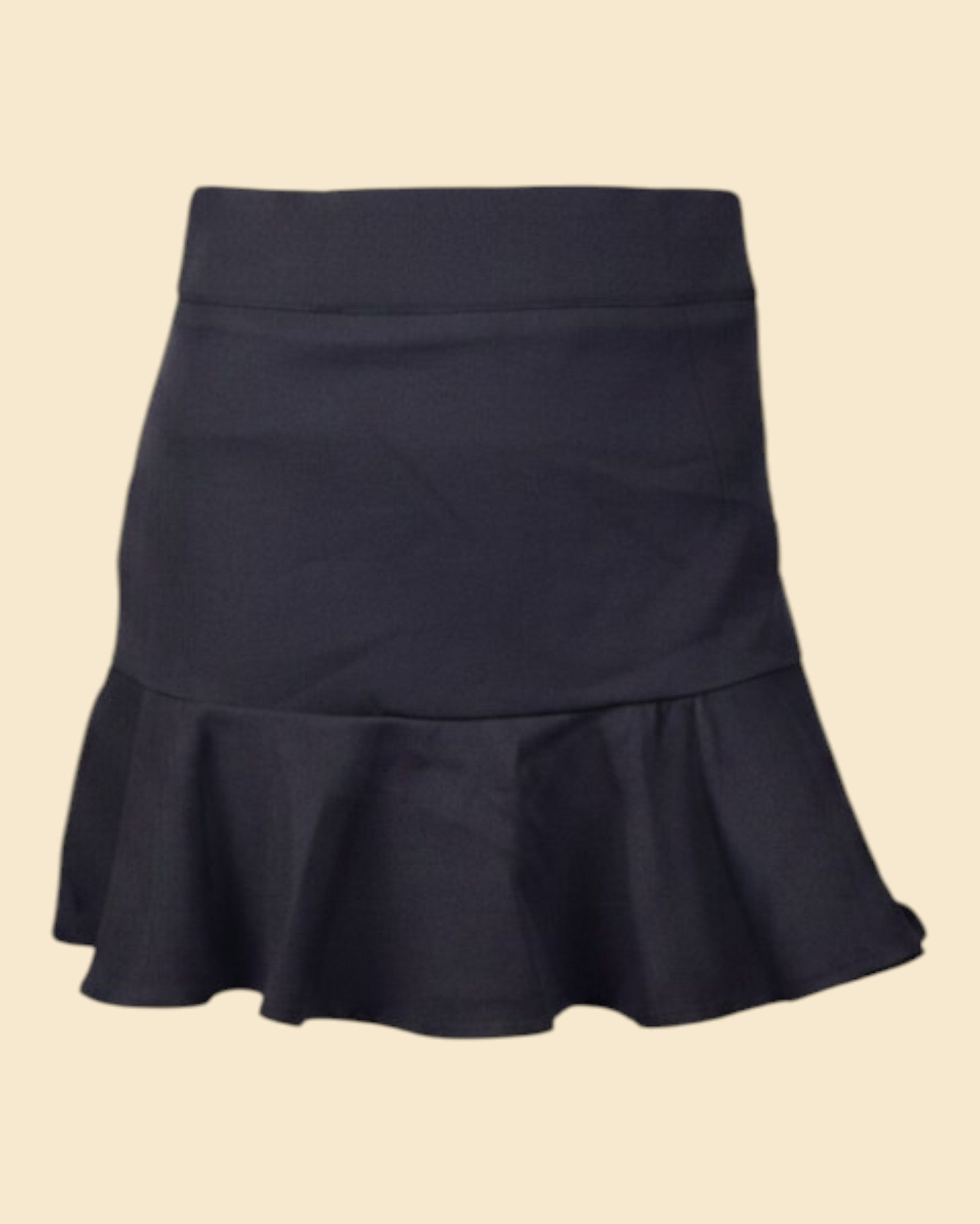 High-Waist Black Flared Mini Skirt