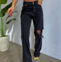 The Knee-Slit Straight Denim