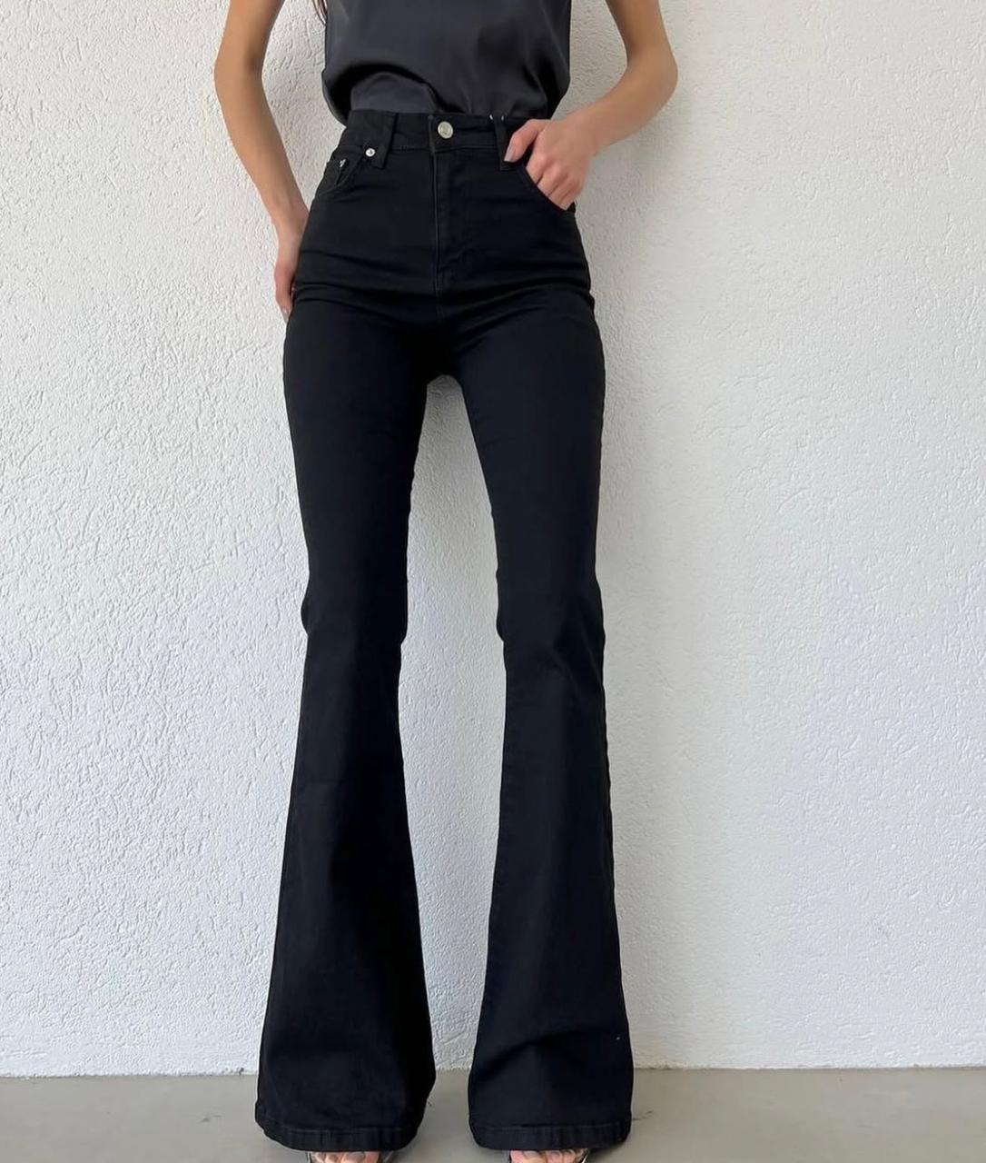 High-Rise Black Flare Jeans