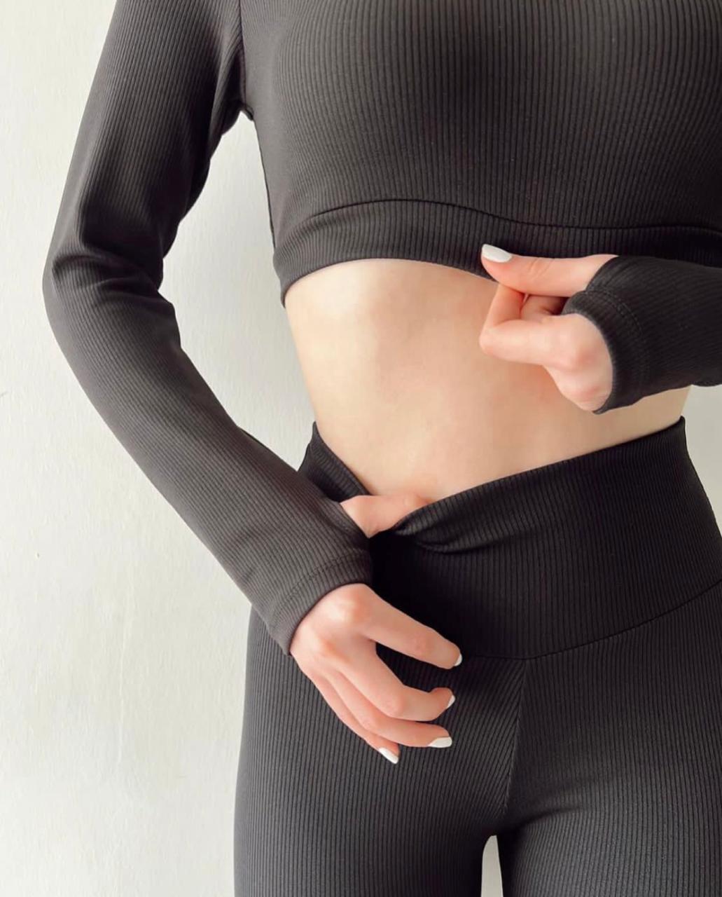 Zip-Up Crop Top & Biker Shorts Set