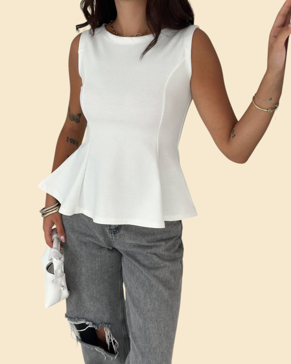 The Sleeveless Peplum Top