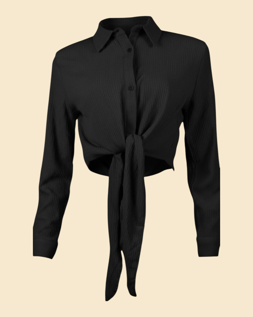 Textured Wrap-Front Shirt & Mini Skirt Set