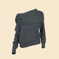 Off-The-Shoulder Twisted Knit Sweater