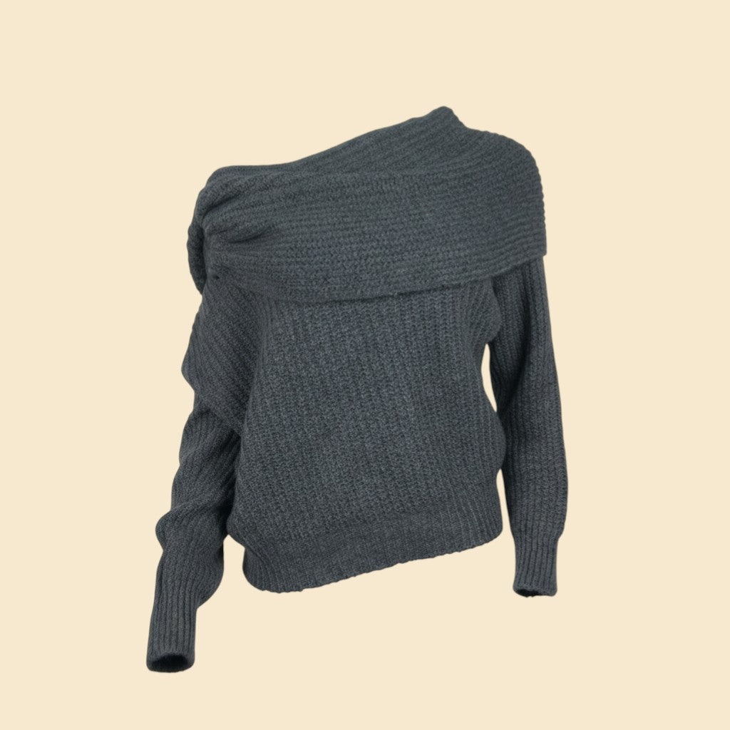 Off-The-Shoulder Twisted Knit Sweater