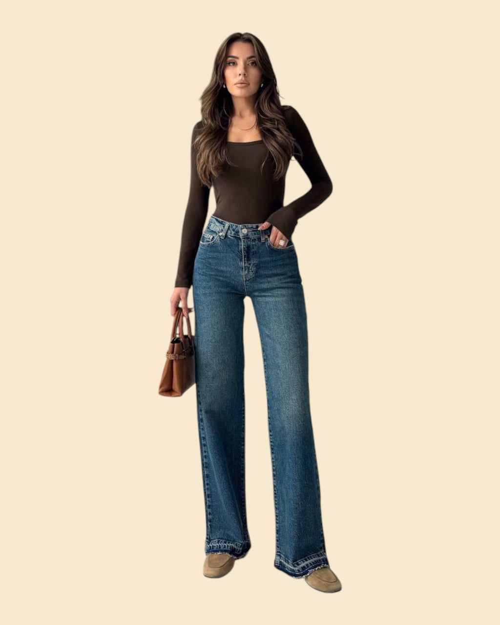 Wide-Leg Denim Jeans