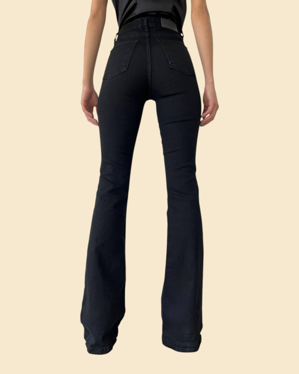 High-Rise Black Flare Jeans