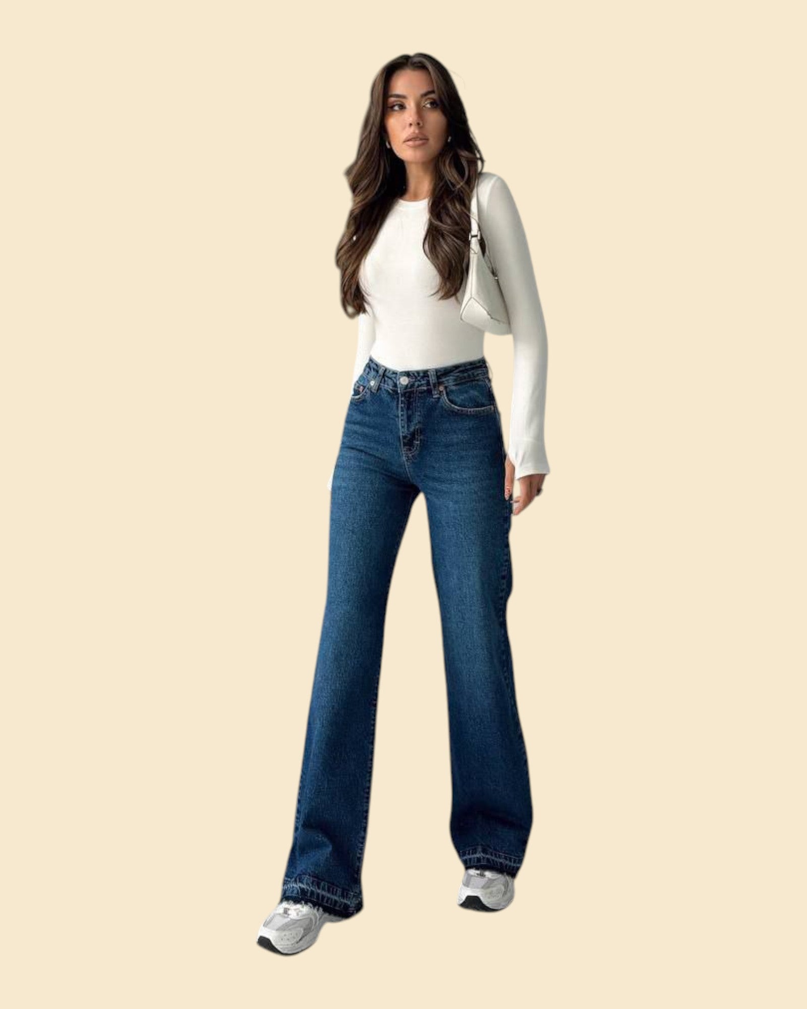Wide-Leg Denim Jeans