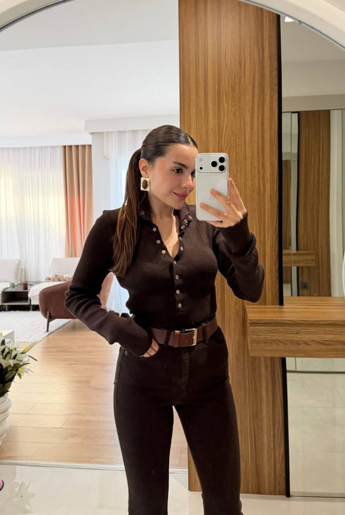 Button-Front sweater