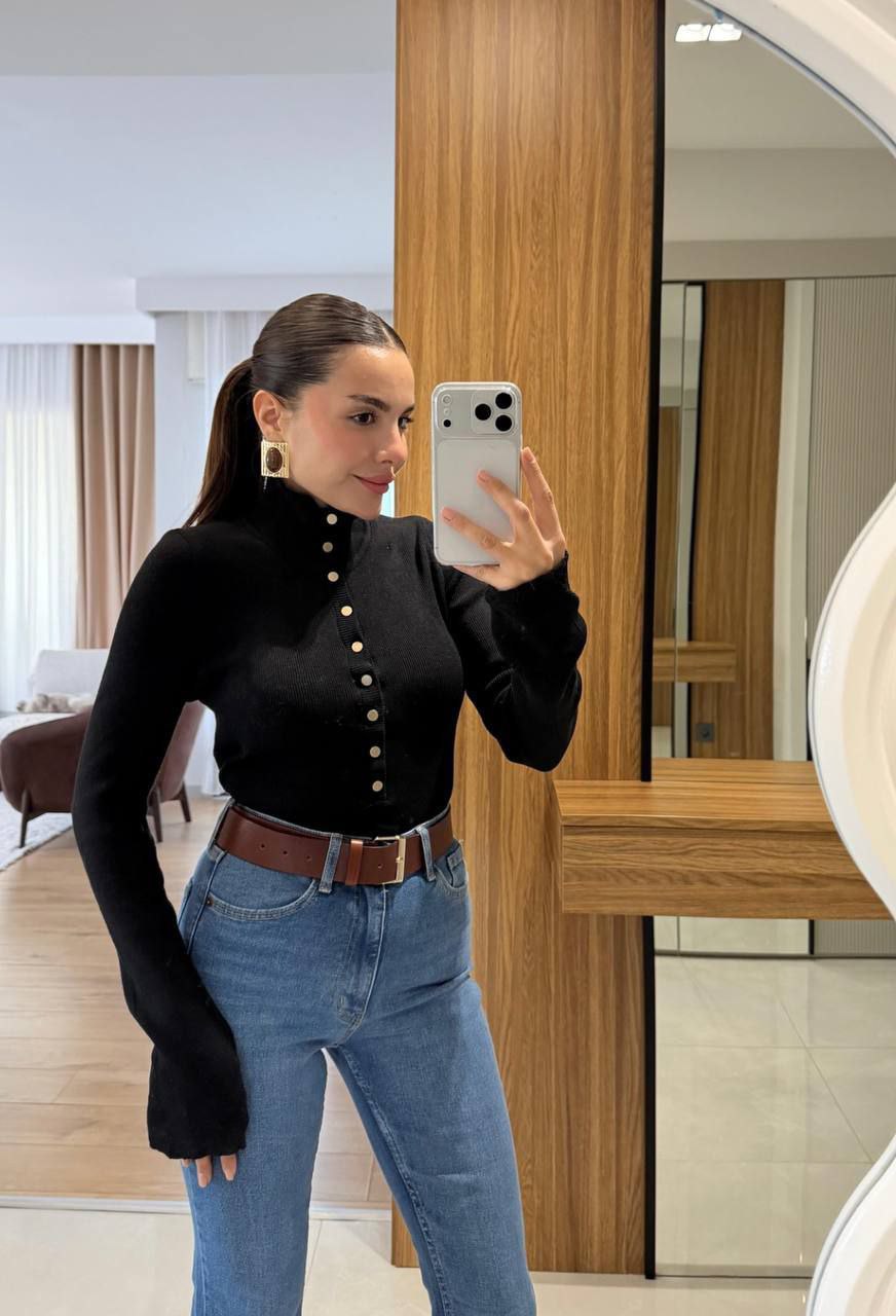 Button-Front sweater