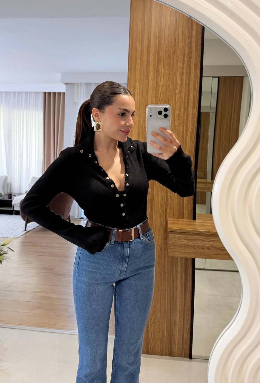 Button-Front sweater