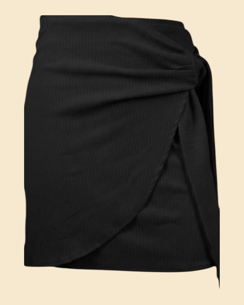 Textured Wrap-Front Shirt & Mini Skirt Set